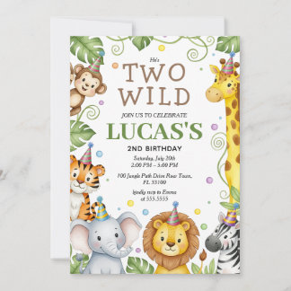 Safari Invitation Anniversaire Deux Wild Boy Invit