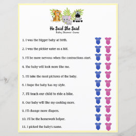 Safari Jungle Animal Baby Dusche sagte sie