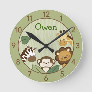 Safari Jungle Animal Personnalisé Horloge murale