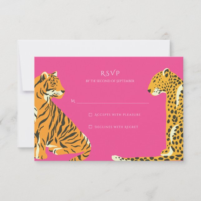 Safari Jungle Animal Wedding RSVP (Vorderseite)