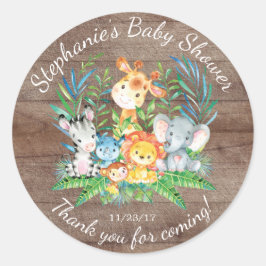 Safari Jungle Animals Baby Dusche Gefallen Sticker