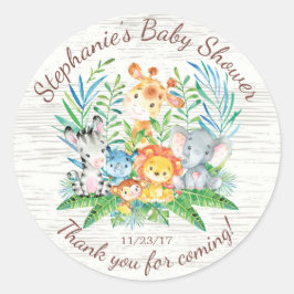 Safari Jungle Animals Baby Dusche Gefallen Sticker