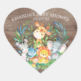Safari Jungle Animals Baby Shocker Herz-Aufkleber