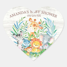 Safari Jungle Animals Baby Shocker Herz-Aufkleber