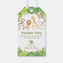 Safari Jungle Animals Baby Shower Boy Green Forest