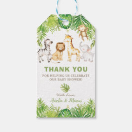 Safari Jungle Animals Baby Shower Boy Green Forest Geschenkanhänger