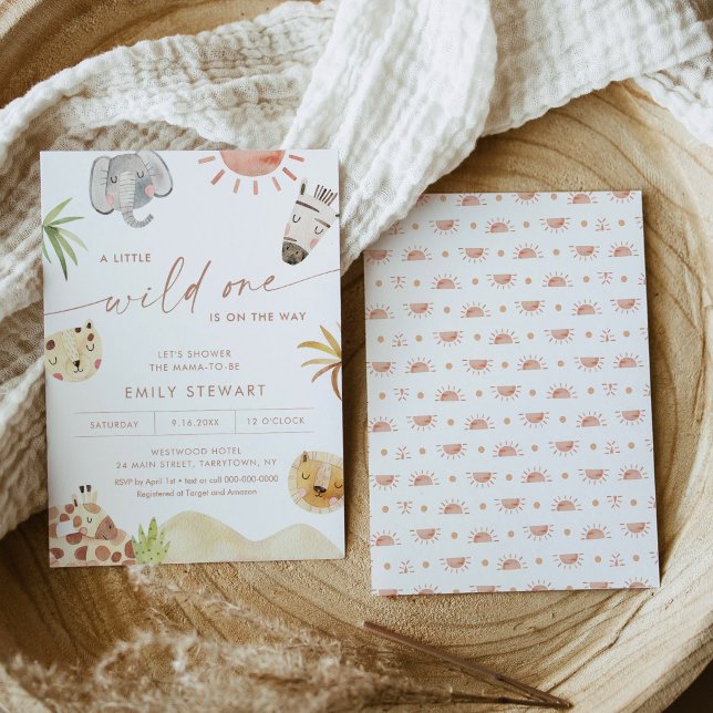 SAFARI Jungle Animals Babydusche Einladung (Von Creator hochgeladen)