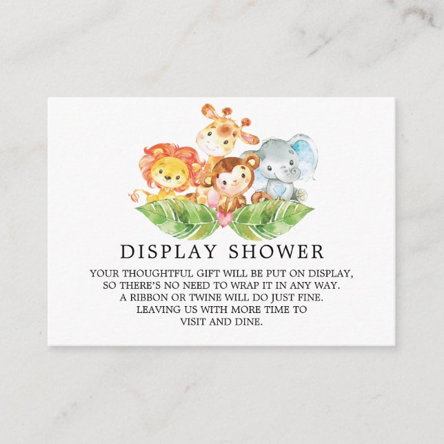 Safari Jungle Animals Babydusche - Geschenkidee Begleitkarte (Vorderseite)