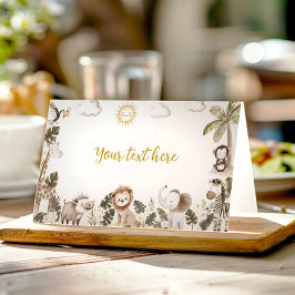 Safari Jungle Animals Birthday Party Food Tent Platzkarte