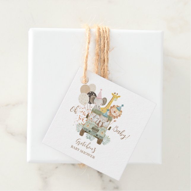 Safari Jungle Animals Boho Baby Dusche Geschenkanhänger (Beispiel)