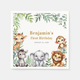 Safari Jungle Animals Boy 1. Geburtstag Serviette