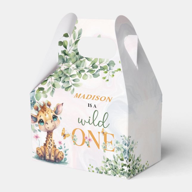 Safari Jungle Animals Geburtstag Geschenkschachtel (Rückseite)