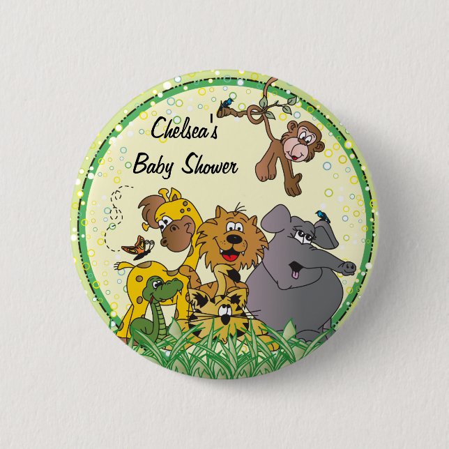Safari Jungle Baby Animals | Babydusche Button (Vorderseite)