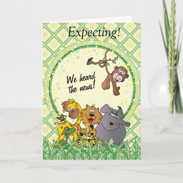 Safari Jungle Baby Animals Karte (Vorderseite)