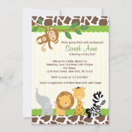 Safari Jungle Baby Boy Shower Invitation