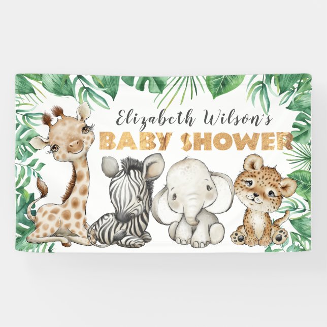 Safari Jungle Baby Duschbanner Banner (Horizontal)