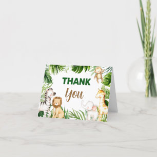 Safari Jungle Baby Dusche Danke Karte