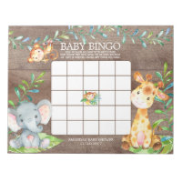 Safari Jungle Baby Shooter Bingo Game Notepad