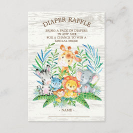 Safari Jungle Baby Showdusche Windeln Raffle Ticke Begleitkarte