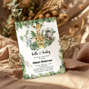 Safari Jungle Baby shower Invitation - animal mign