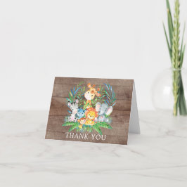 Safari Jungle Baby Shower Thank You Dankeskarte