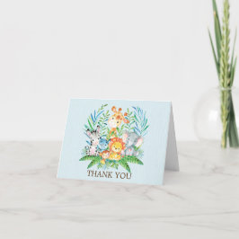 Safari Jungle Baby Shower Thank You Dankeskarte