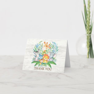 Safari Jungle Baby Shower Thank You Dankeskarte