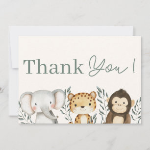 Safari Jungle Boy Baby Dusche Danke Karte