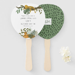 Safari Jungle Cats Green Leopard Wedding Fächer