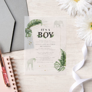 Safari Jungle Elephant Giraffe Boy Baby Dusche