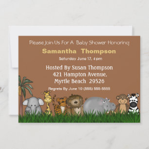 Safari Jungle Friends Kinderdusche Einladung