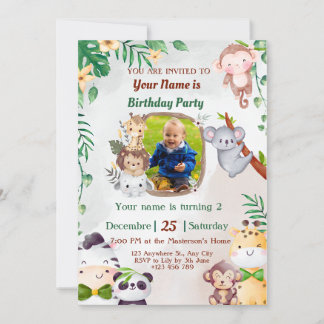 Safari & Jungle Geburtstag Einladungen für Kinder
