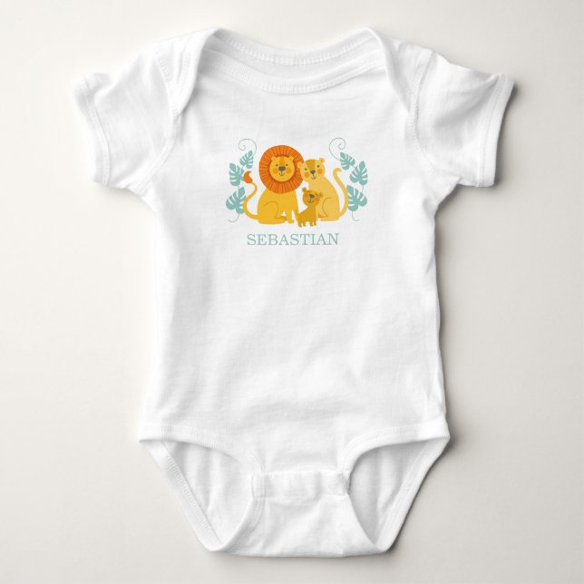 Safari Jungle Lion Baby Bodysuit Baby Strampler (Vorderseite)