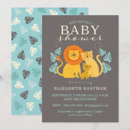 Safari Jungle Lion Baby Boy Dusche Einladung