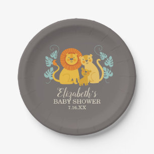 Safari Jungle Lion Baby Dusche Pappteller