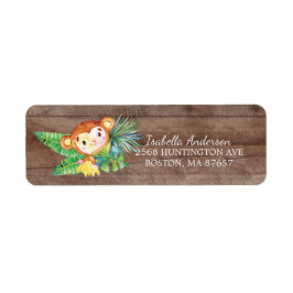 Safari Jungle Monkey Baby Dusche Etikett
