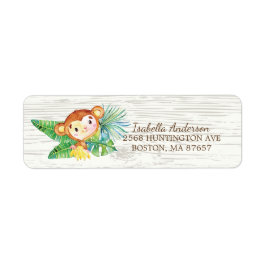 Safari Jungle Monkey Baby Dusche Etikett