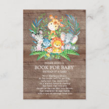 Safari Jungle Neutral Baby Shower Book for Baby