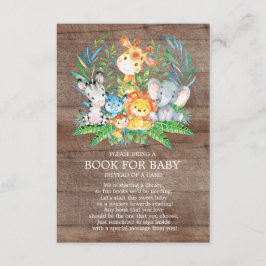 Safari Jungle Neutral Baby Shower Book for Baby Begleitkarte