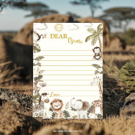 Safari Jungle Party Time Capsule Note Message Card Dankeskarte