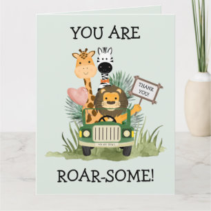 Safari Jungle Tiere Geburtstag Danke Karte