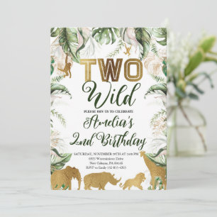 Safari Jungle Two Wild Birthday Party Einladung