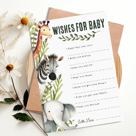Safari Jungle wünscht sich ein Baby Showspiel Einladung
