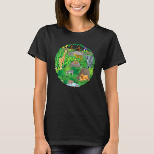 Safari Jungle Zoo Tier Geburtstag Mama Vater Crew T-Shirt
