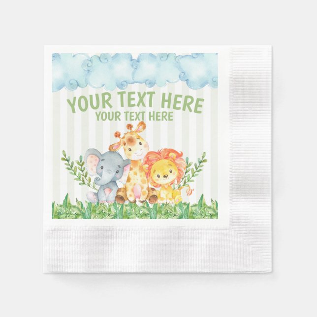 Safari Jungle Zoo Tier Napkins Serviette (Vorderseite)