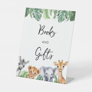Safari Kinderdusche Bücher & Geschenke Sockelschild