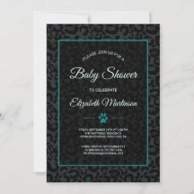 Safari Leopard Black Aquamarin Animal Print Baby D