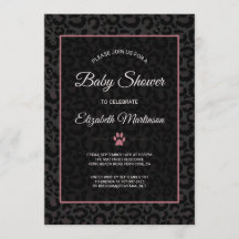 Safari Leopard Black Pink Rose Gold Baby Dusche