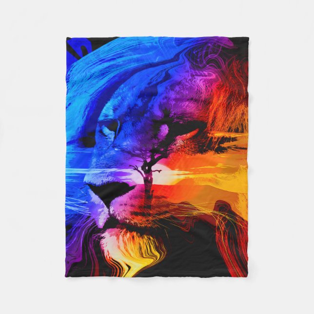 Safari Lion Dream Fleece Blanket (Vorderseite)