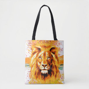 Safari Lion Tote Bag   Zeichnend Löwe Tasche